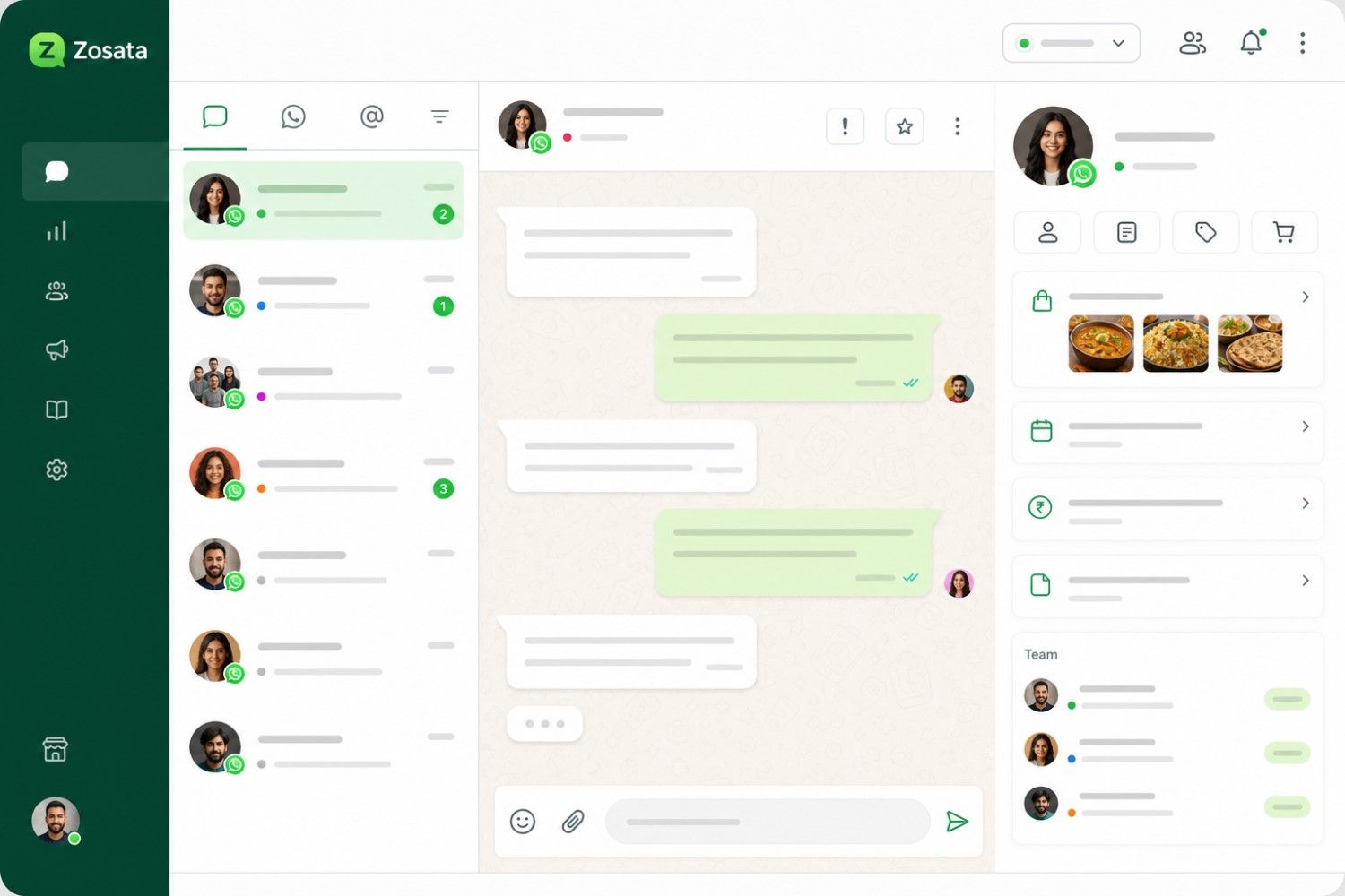Team WhatsApp Business shared inbox for restaurant staff